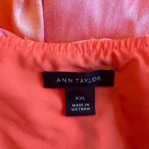 Ann Taylor Tall Madras Plaid Ruffle Square Neck Midi Dres Pink Multicolor - Picture 8 of 8